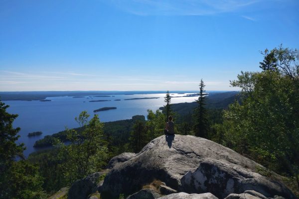 View from Ukko-Koli Hill’s lookout point over a lake